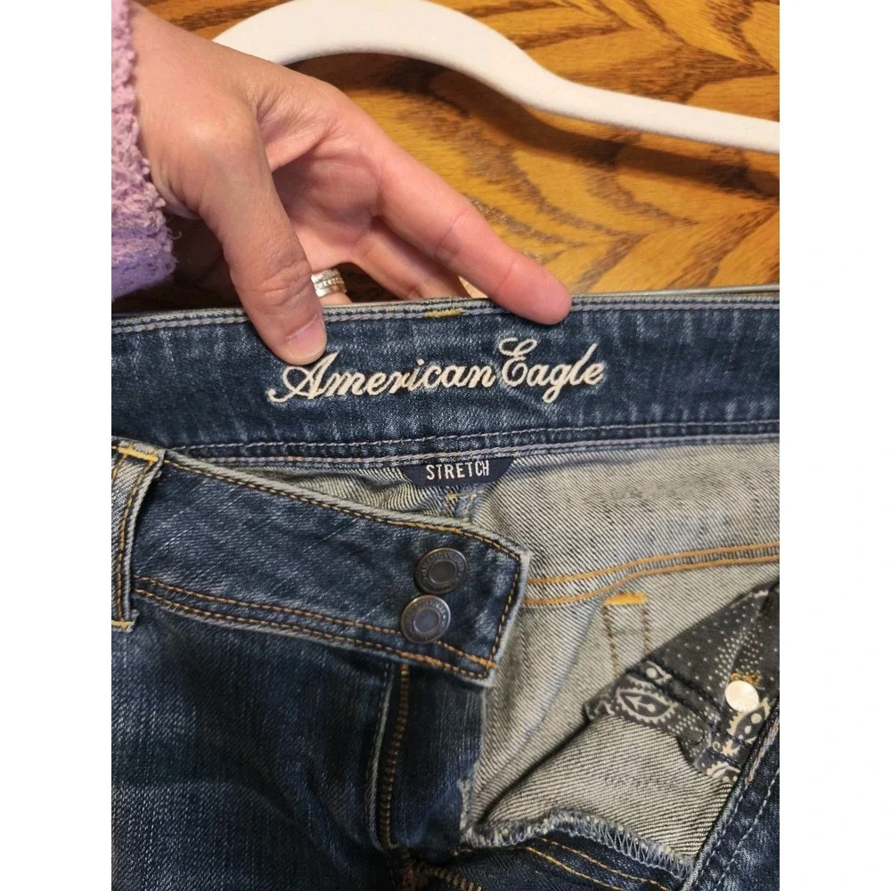 American Eagle Women‎ Skinny Jeans Sz 8 Blue Dark Wash Next Level Stretch